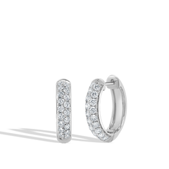 Double Row Diamond Pavé Hoop Earrings