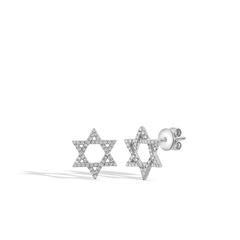 Diamond Pavé Star of David Stud Earrings