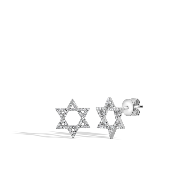 Diamond Pavé Star of David Stud Earrings