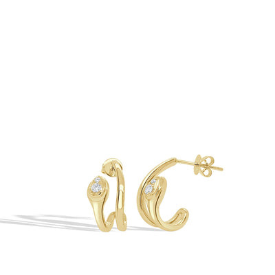 Diamond Snake Huggie Earrings - J.R.DUNN product