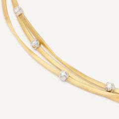 Marco Bicego Marrakech 3-Strand Diamond Coil Necklace