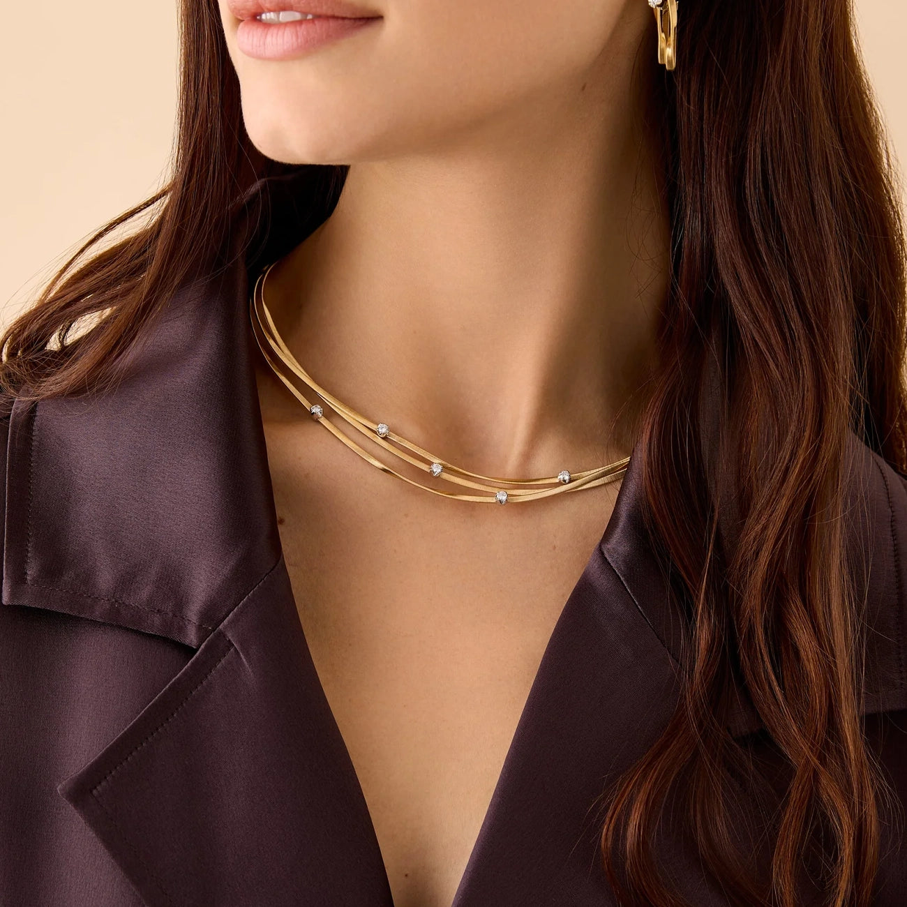 Marco Bicego Marrakech 3-Strand Diamond Coil Necklace