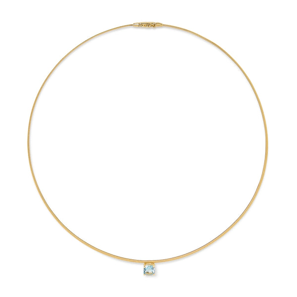 Marco Bicego Masai Aquamarine Cushion Necklace