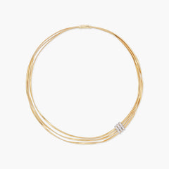 Marco Bicego Marrakech Twisted Three-Strand Diamond Rondel Necklace