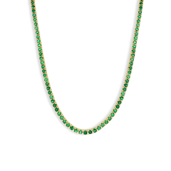 10 Carat Green Emerald Tennis Necklace