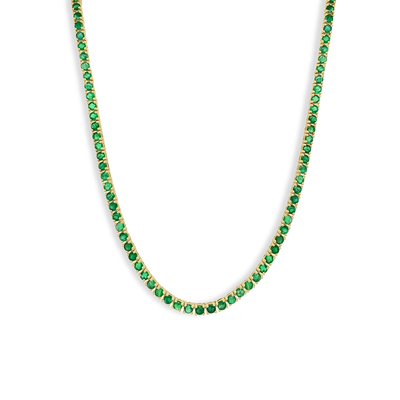 10 Carat Green Emerald Tennis Necklace - Private Label product