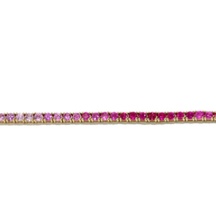 Pink Sapphire Ombre Tennis Necklace