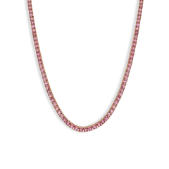 11.50 Carat Pink Sapphire Tennis Necklace