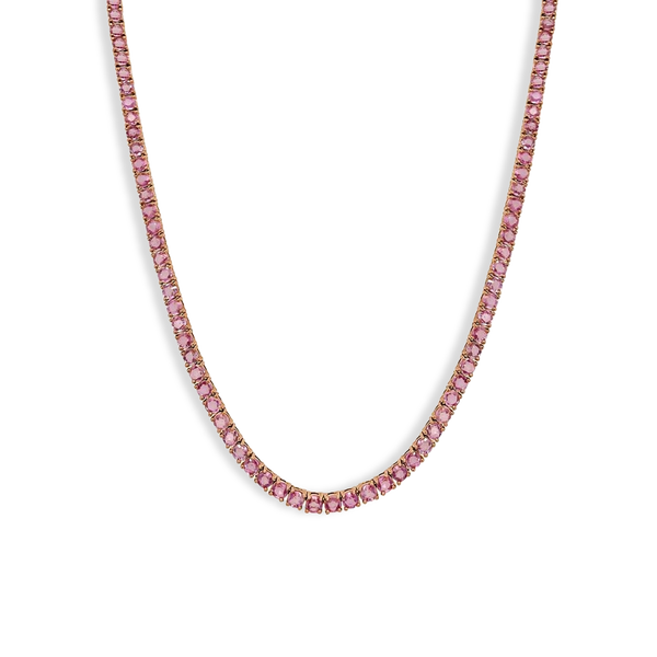 11.50 Carat Pink Sapphire Tennis Necklace