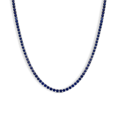 12 Carat Blue Sapphire Tennis Necklace