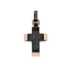 Baraka Cyborg Ceramic Black Diamond PVD Cross Pendant