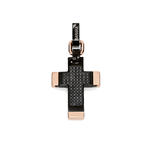 Baraka Cyborg Ceramic Black Diamond PVD Cross Pendant