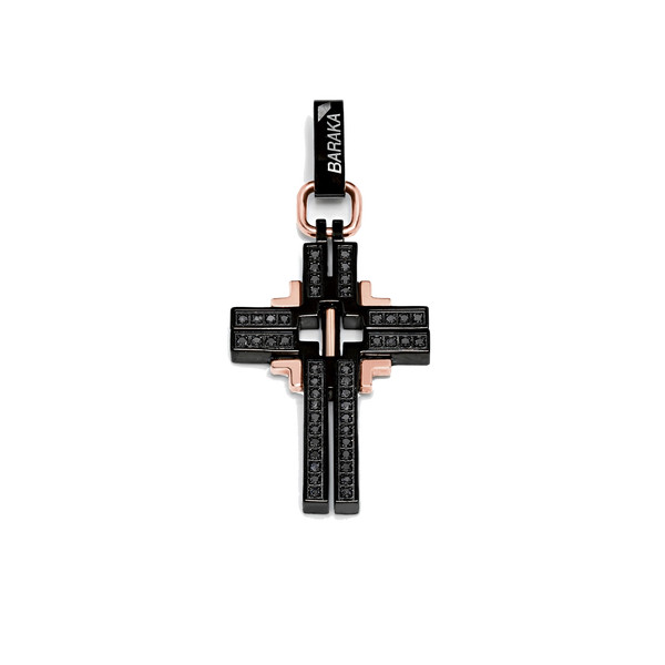 Baraka Black Diamond PVD Cross Pendant
