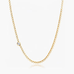 Helena Rose Raquel Offset Solitaire Tennis Necklace