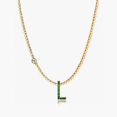 Helena Rose Raquel Offset Solitaire Tennis Necklace
