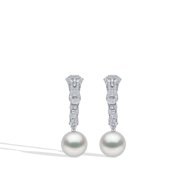 Yoko London Zyyp South Sea Pearl and Diamond Drop Earrings