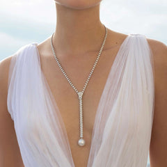 Yoko London Zyyp 15mm South Sea Pearl and Diamond Zip Necklace