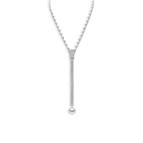 Yoko London Zyyp 16mm South Sea Pearl and Diamond Zip Necklace