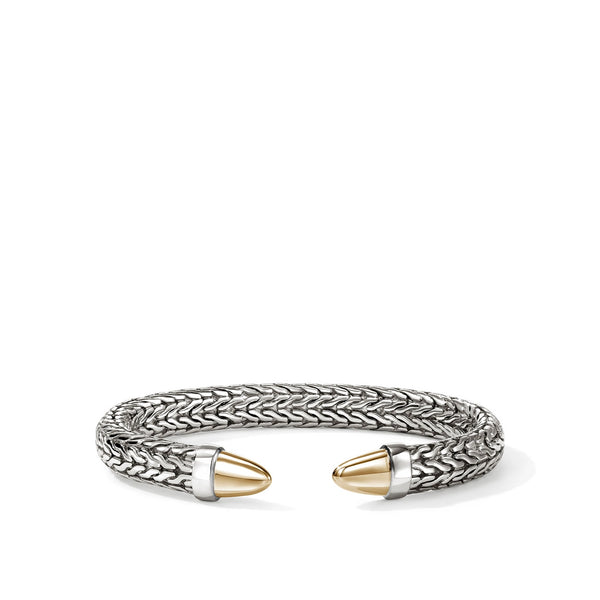 John Hardy Spear 50 Silver and Gold 8.9mm Flex Cuff