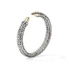 John Hardy Spear 50 Diamond Silver and Gold 8.9mm Flex Cuff