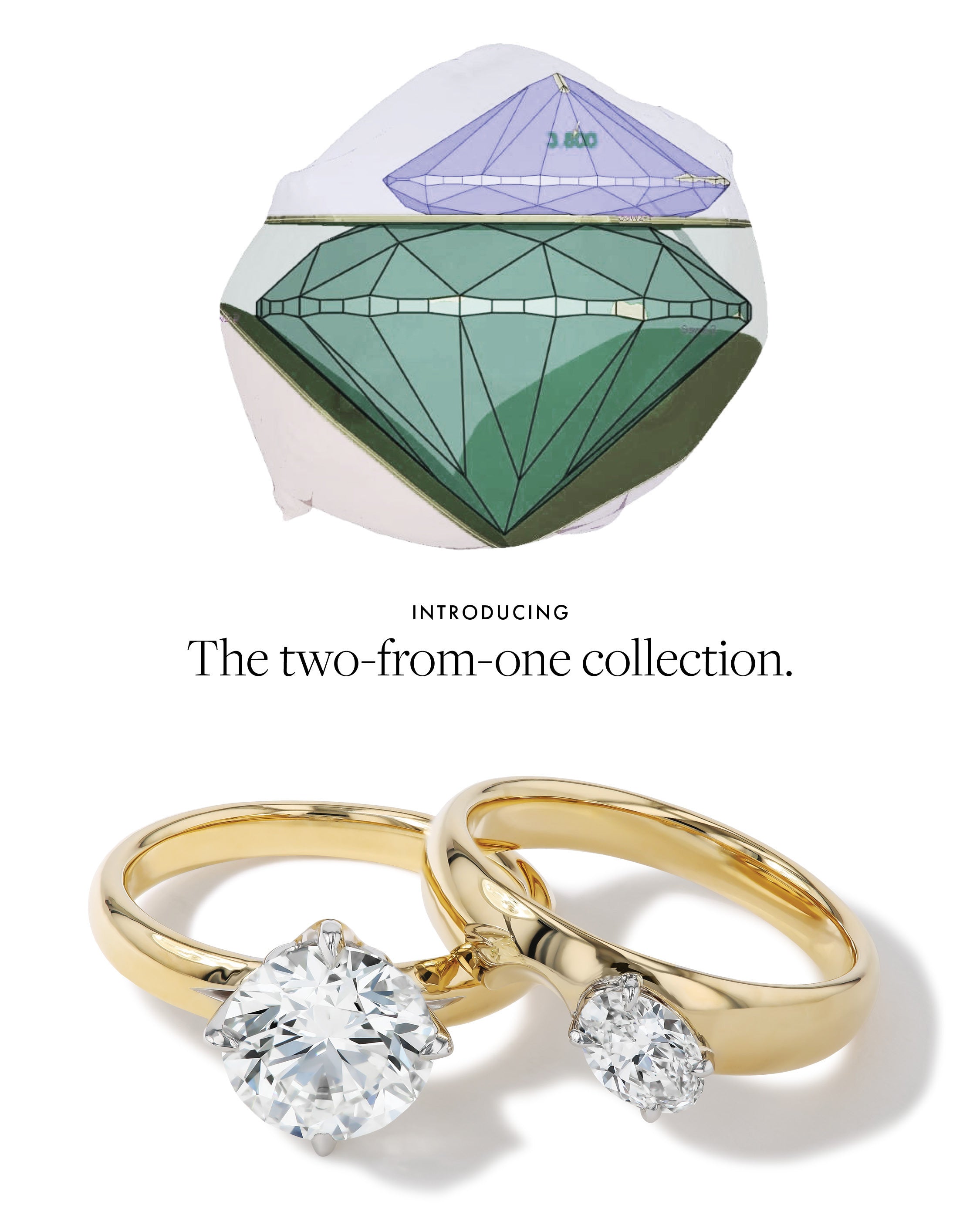 Botswana Two-From-One Engagement Ring Set