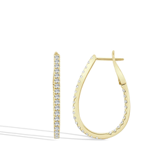Oval Diamond Pavé Hoop Earrings