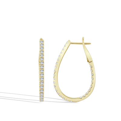 Oval Diamond Pavé Hoop Earrings - Private Label product