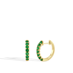 Round Emerald Hoop Earrings