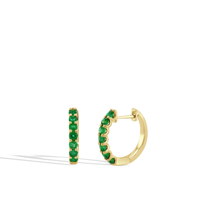 Round Emerald Hoop Earrings - Private Label product