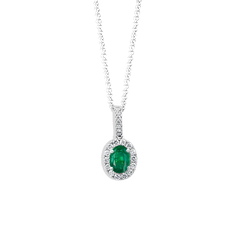 Emerald Oval Pendant Necklace