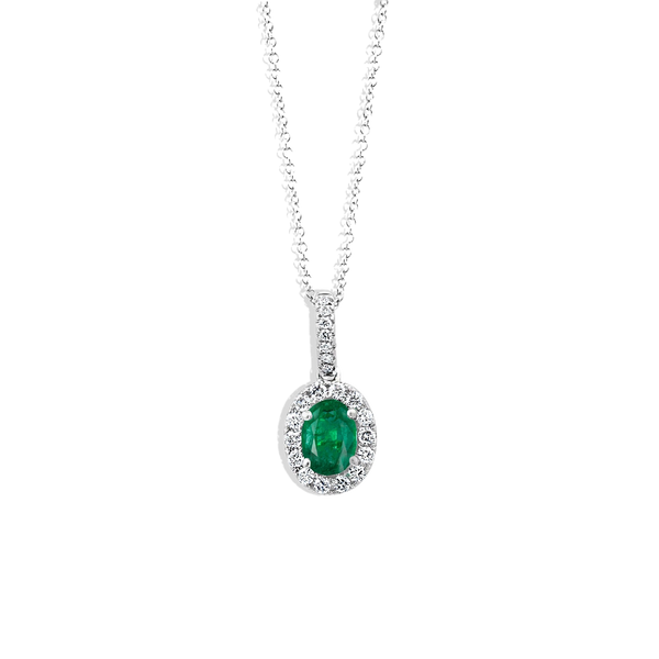 Emerald Oval Pendant Necklace