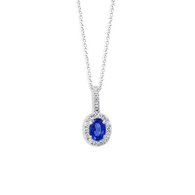 Blue Sapphire Oval Pendant Necklace - Private Label product