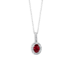 Ruby Oval Pendant Necklace