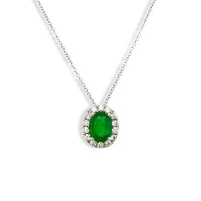 1 Carat Emerald Oval Pendant Necklace - Private Label product