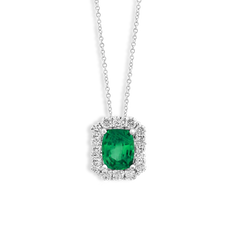 Emerald-Cut Emerald Pendant Necklace