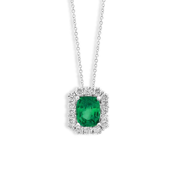 Emerald-Cut Emerald Pendant Necklace