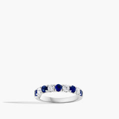 Alternating Sapphire and Diamond 3mm Band