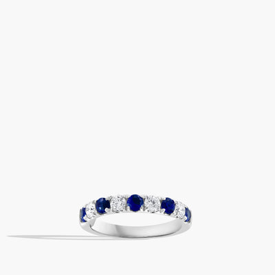 Alternating Sapphire and Diamond 3mm Band - Private Label product