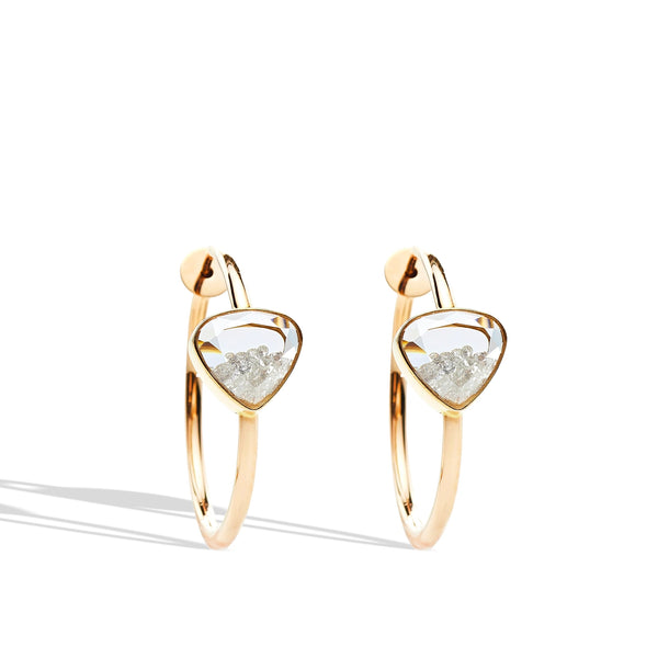 Moritz Glik Naipe Heart-ish Diamond Shaker Hoop Earrings