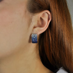 Blue Sapphire Ombre Huggie Earrings