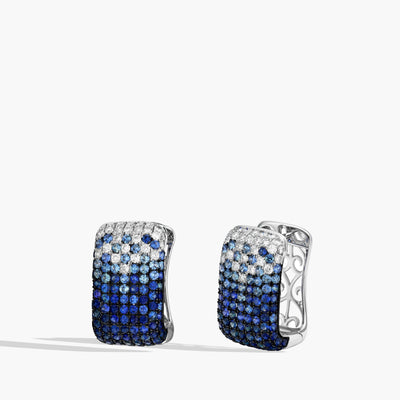 Blue Sapphire Ombre Huggie Earrings - Private Label product