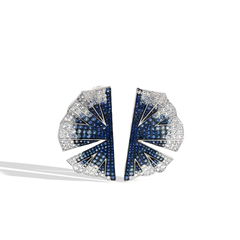 Blue Sapphire Ombre Fan Earrings