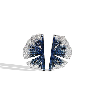 Blue Sapphire Ombre Fan Earrings - Private Label product