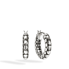John Hardy Dot Silver Hoop Earrings - 15mm