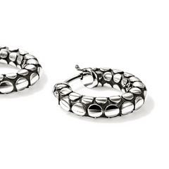 John Hardy Dot Silver Hoop Earrings - 15mm