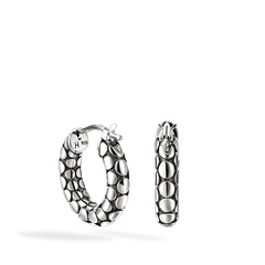 John Hardy Dot Silver Hoop Earrings - 15mm
