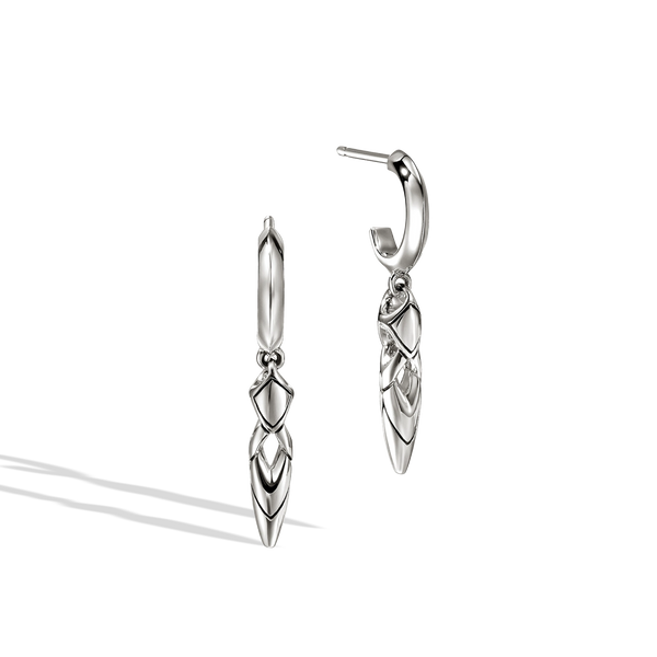 John Hardy Naga Silver Drop Earrings