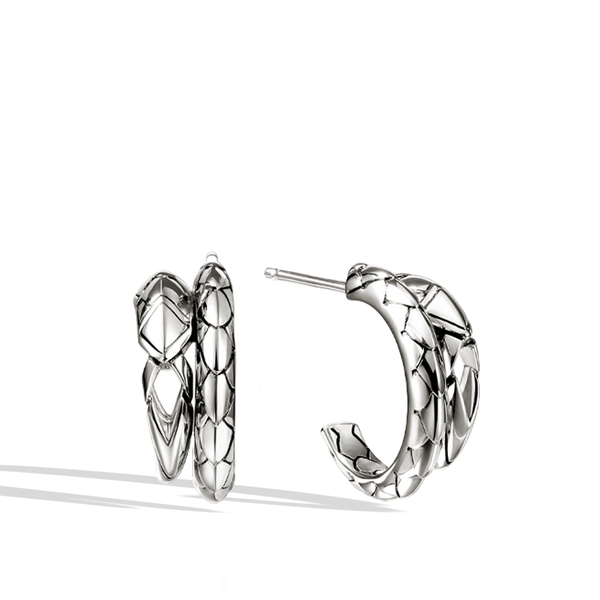 John Hardy Naga Silver Hoop Earrings
