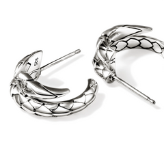 John Hardy Naga Silver Hoop Earrings
