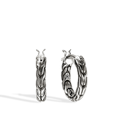 John Hardy Essential Silver Hoop Earrings - 14mm